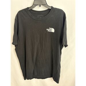 The North Face Black T Shirt Double Sided White Logo Size XL Short Sleeve Casual